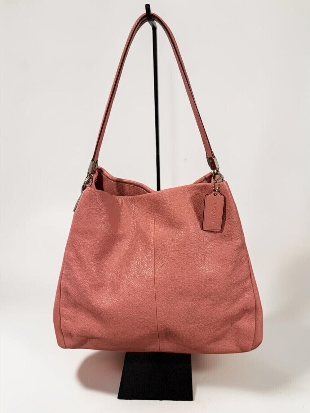 COACH Phoebe Pebbled Leather Shoulder Hand Bag Shadow Rose Pink NWT F34495